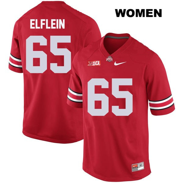 Ohio State Buckeyes Women's Pat Elflein #65 Red Authentic Nike College NCAA Stitched Football Jersey IV19X65KE